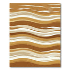 Earthy Brown Abstract Wavy Layered Rug