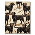 Chocolate Labrador Wheat Farm Rustic Art Rug