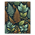 Botanical Fern Forest Earthy Tone Texture Rug