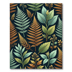 Botanical Fern Forest Earthy Tone Texture Rug