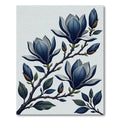 Elegant Navy Magnolia Botanical Branch Rug