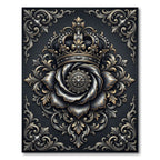 Regal Graphite Silver Crown Medallion Rug