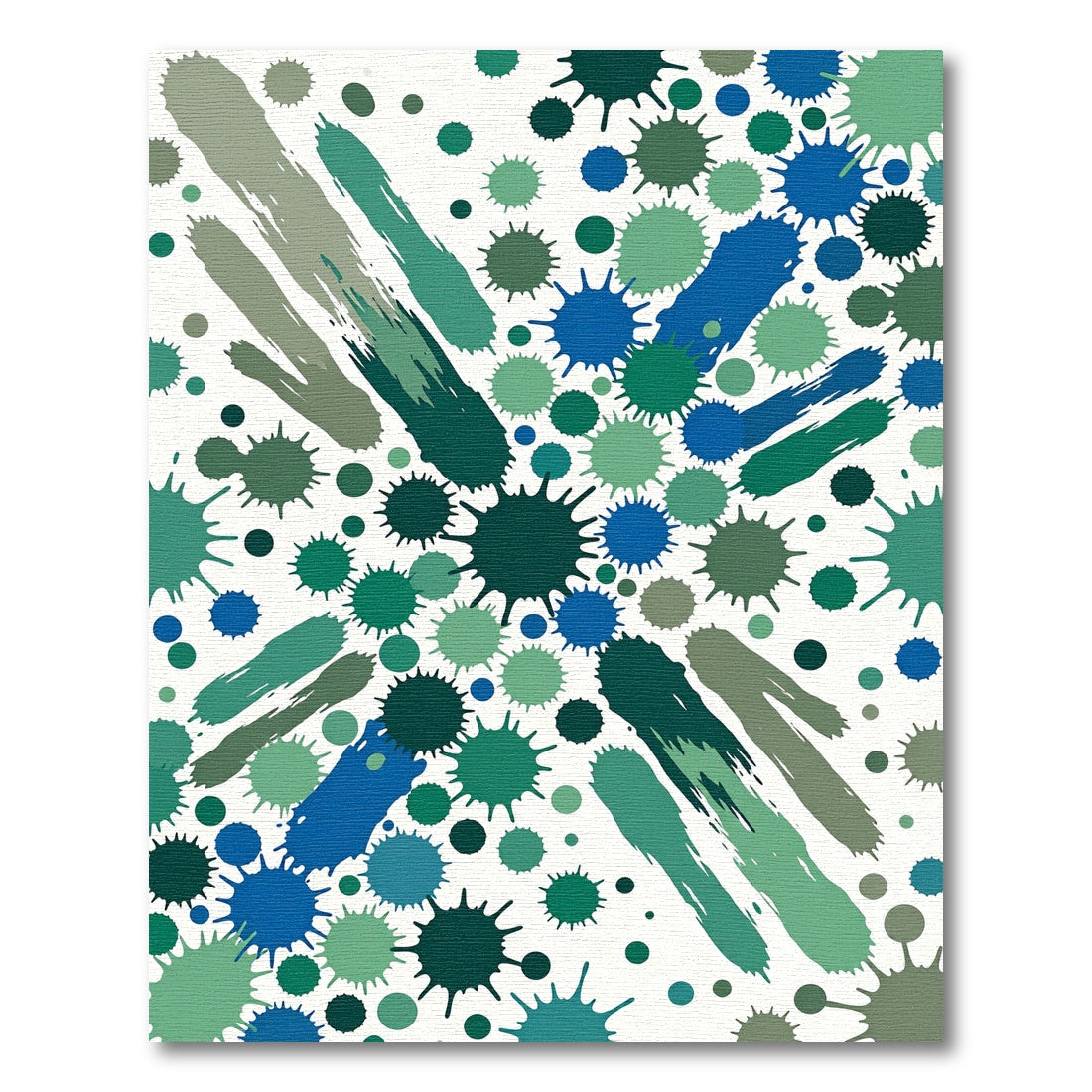 Deep Blue Green Splatter Splash Rug