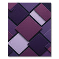 Modern Plum Violet Geometric Layered Block Rug