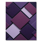 Modern Plum Violet Geometric Layered Block Rug