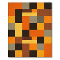 Modern Geometric Earth Tone Grid Rug