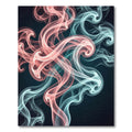 Modern Ethereal Coral and Teal Swirl Rug