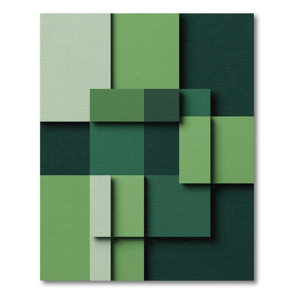Emerald Gradient Layered Square Rug