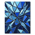 Modern Deep Blue Geometric Crystal Rug