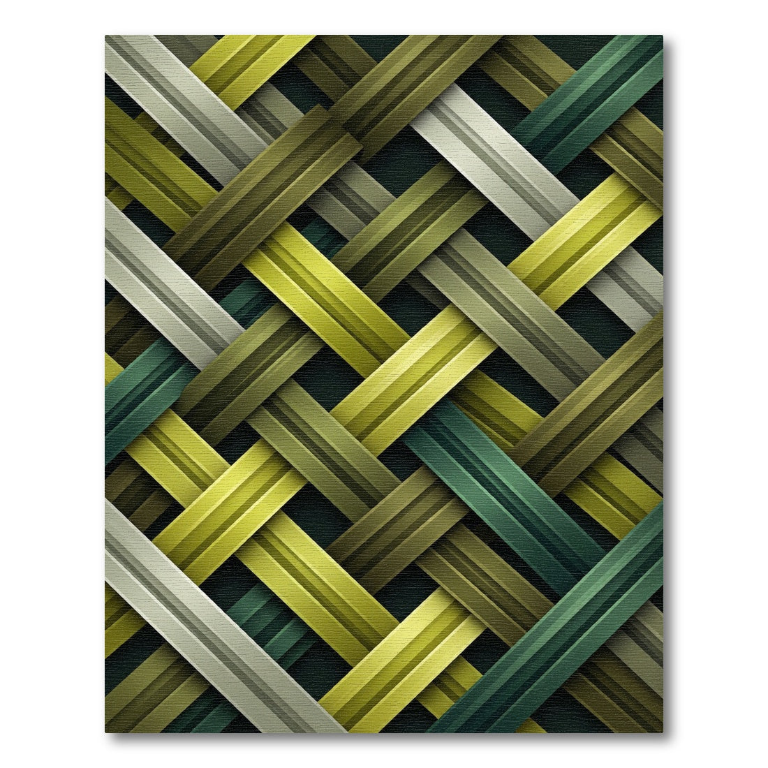 Interwoven Olive Green Textured Weave Rug