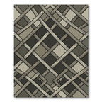 Sophisticated Neutral Grey Geometric Lattice Rug
