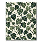 Lush Green Tropical Philodendron Foliage Rug