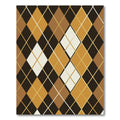 Classic Brown and Gold Argyle Grid Rug