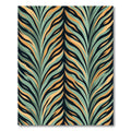 Teal Orange Abstract Zebra Stripe Rug