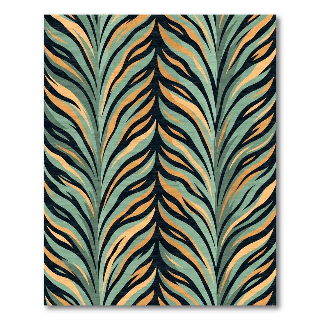 Teal Orange Abstract Zebra Stripe Rug