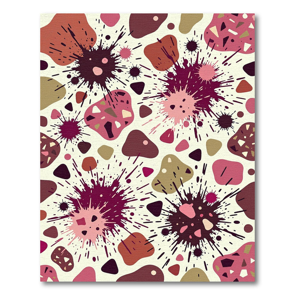 Abstract Crimson Splatter Blob Rug