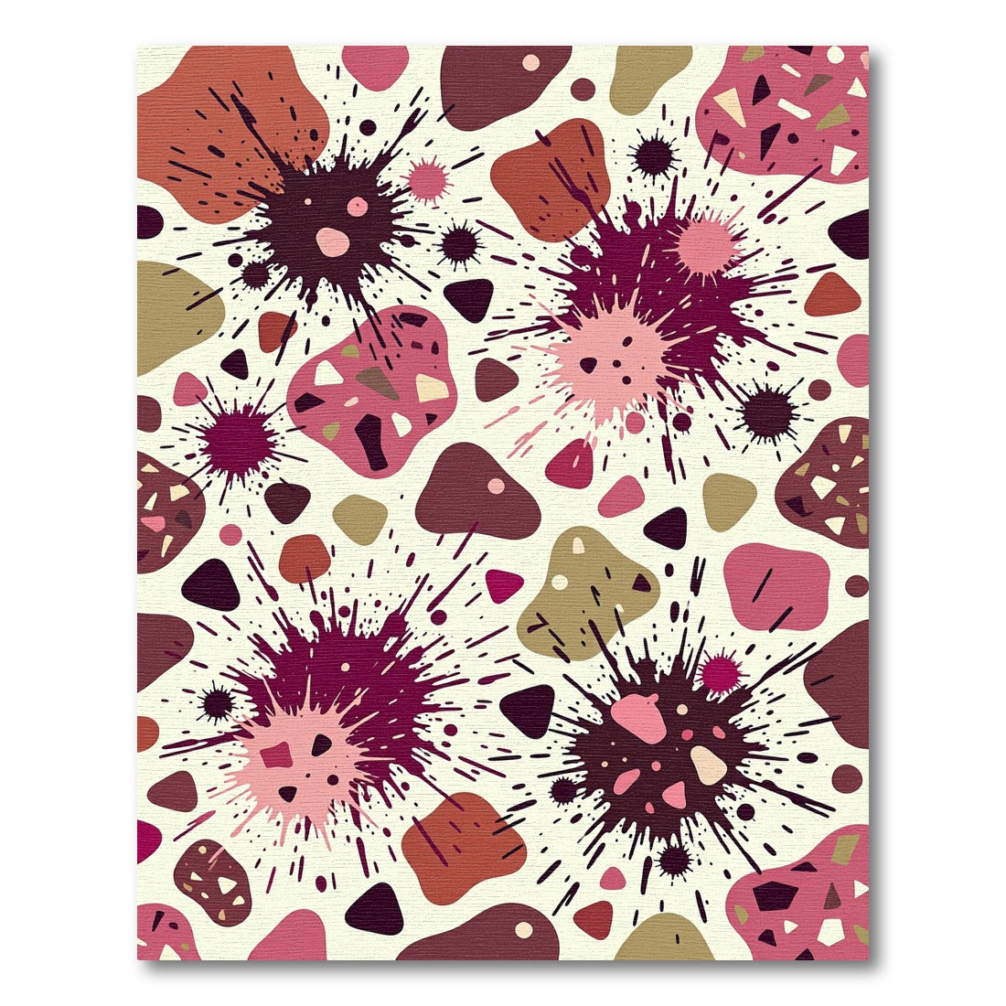 Abstract Crimson Splatter Blob Rug
