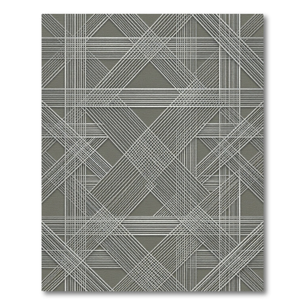 Modern Silver Geometric Intersecting Lines Rug