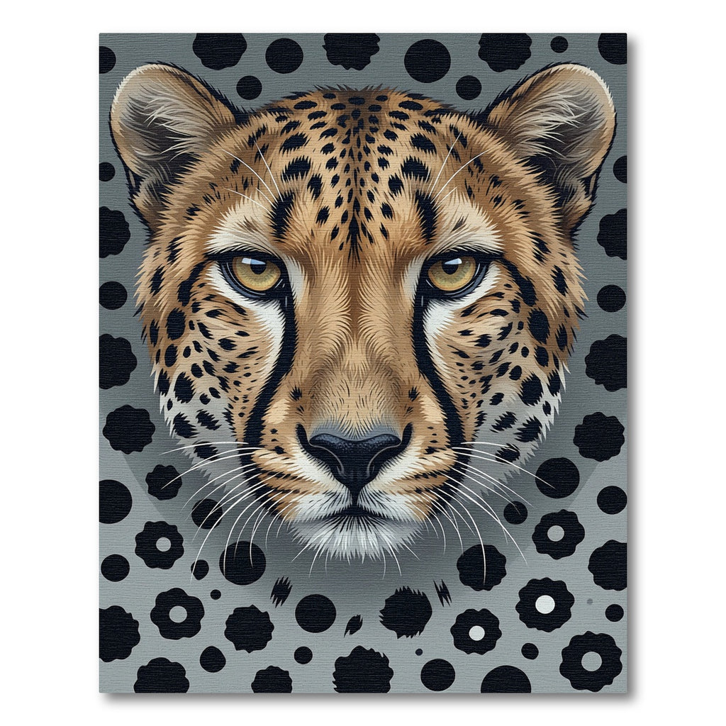 Intense Spotted Cheetah Face Portrait Rug