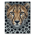 Intense Spotted Cheetah Face Portrait Rug
