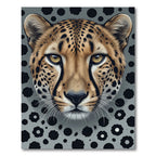 Intense Spotted Cheetah Face Portrait Rug