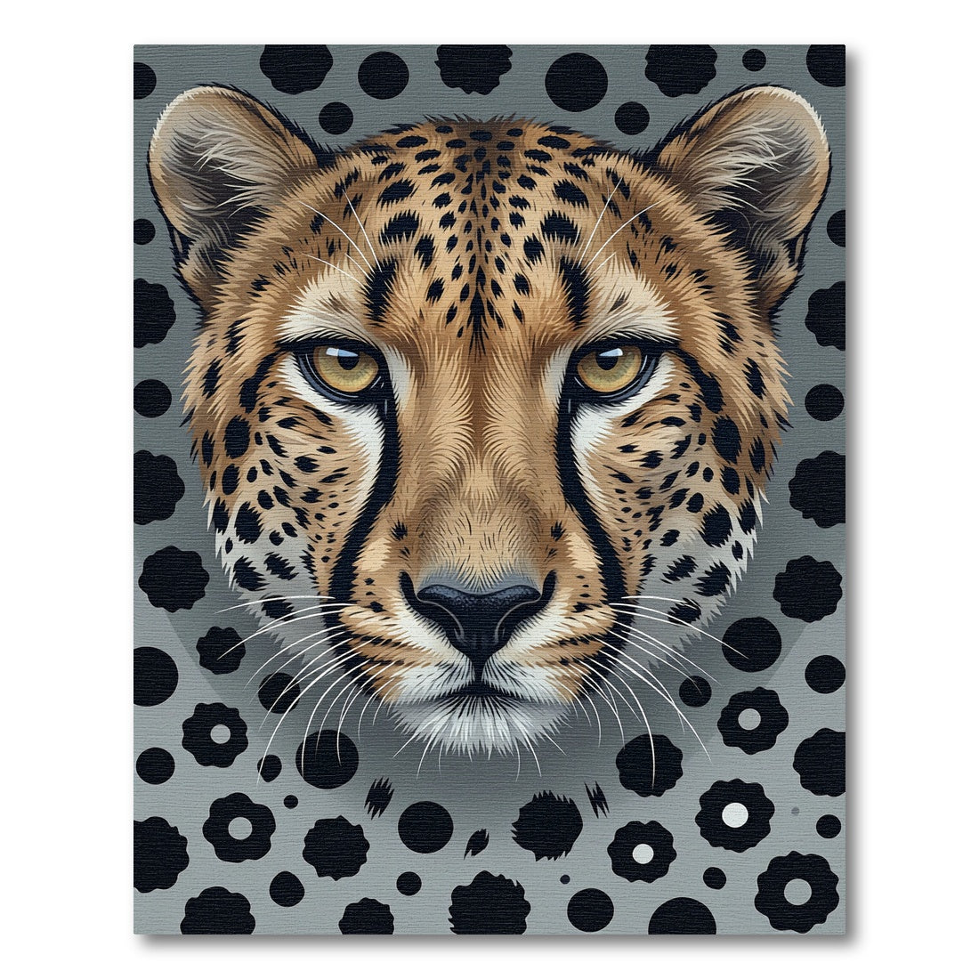 Intense Spotted Cheetah Face Portrait Rug