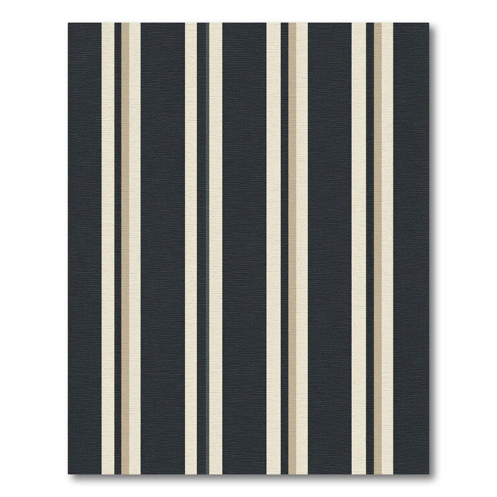 Dark Blue Cream Striped Composition Rug