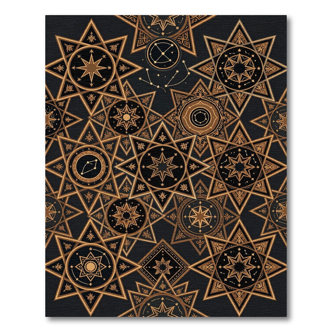 Gilded Cosmic Starburst Assemblage Rug