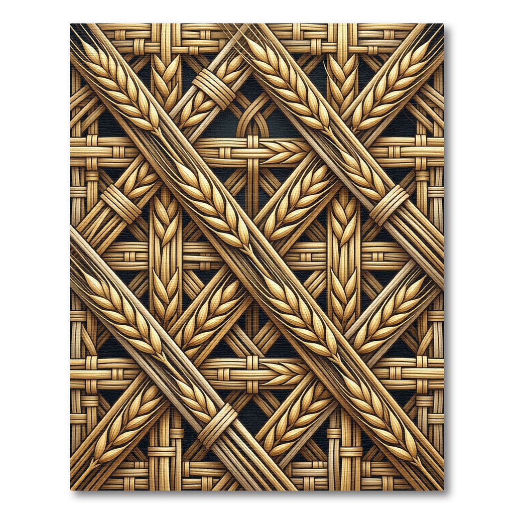 Golden Wheat Weave Diagonal Rug