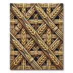 Golden Wheat Weave Diagonal Rug