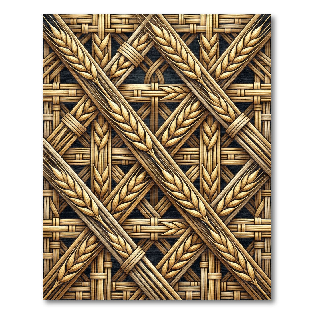 Golden Wheat Weave Diagonal Rug