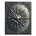 Monochrome Metallic Lotus Floret Ornament Rug