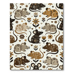 Whimsical Woodland Mouse Floral Earthy Rug
