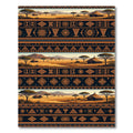 Earthy Orange African Landscape Geometric Tribal Rug