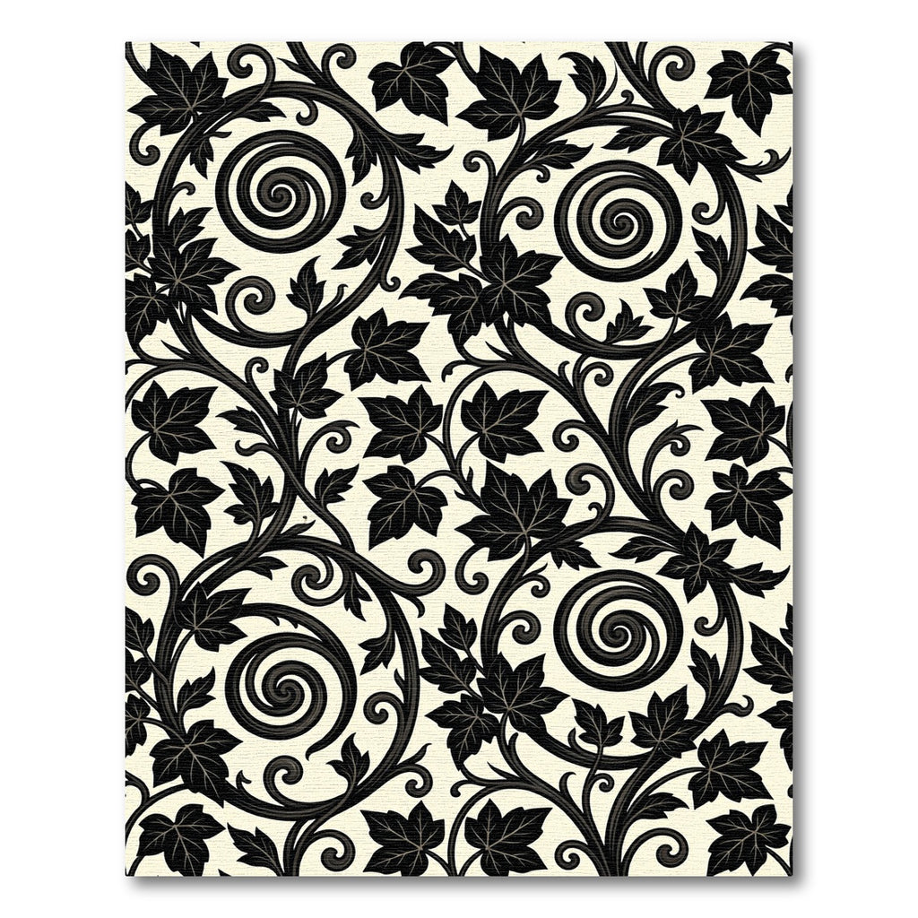 Dark Ivy Scrolls Arabesque Cream Rug
