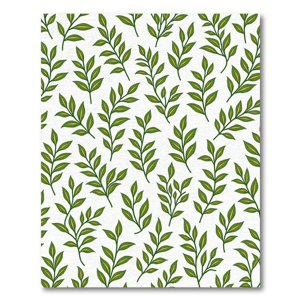 Green Leafy Branches All Over Rug