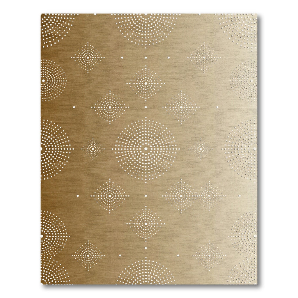Golden White Dot Medallion Motif Rug