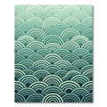 Teal Wave Concentric Arc Pattern Rug