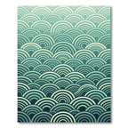 Teal Wave Concentric Arc Pattern Rug