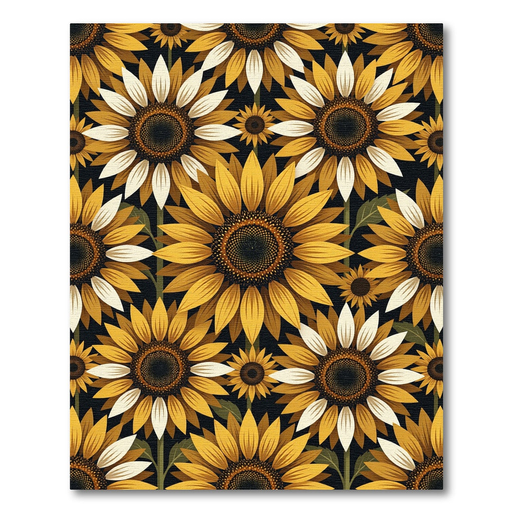 Golden Yellow Sunflower Collage Rug
