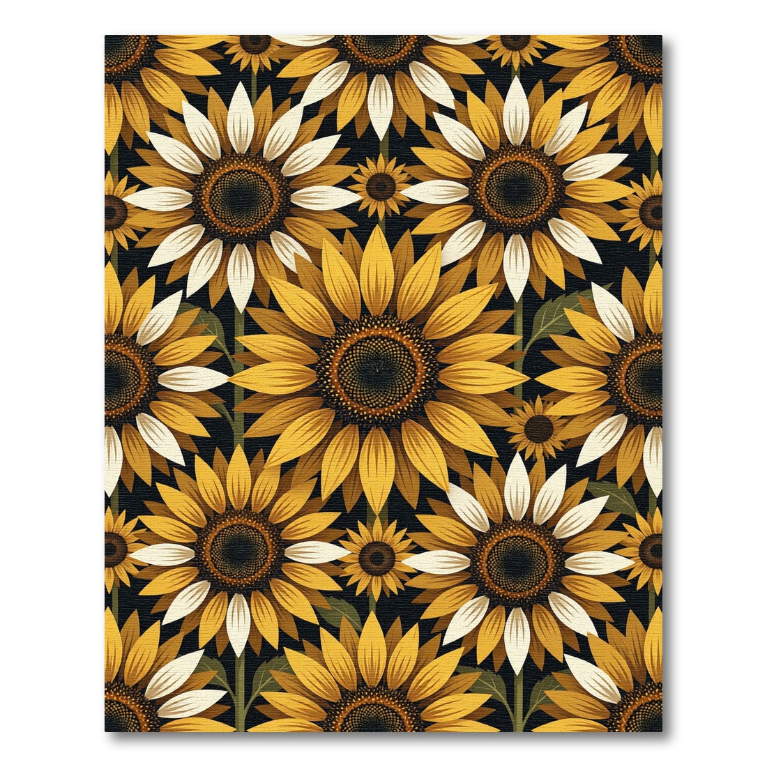 Golden Yellow Sunflower Collage Rug