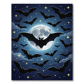 Midnight Bat Silhouette Full Moon Rug