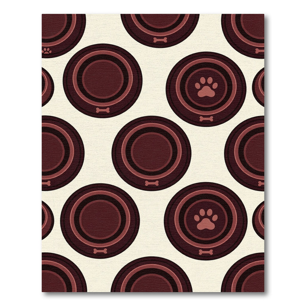 Minimalist Brown Paw Bone Circles Rug