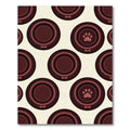 Minimalist Brown Paw Bone Circles Rug