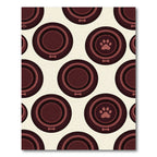 Minimalist Brown Paw Bone Circles Rug
