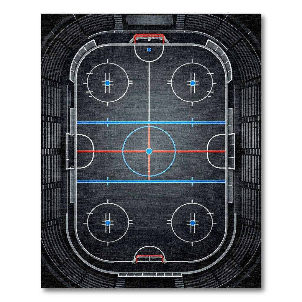 Modern Graphic Hockey Rink Area Rug