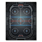 Modern Graphic Hockey Rink Area Rug