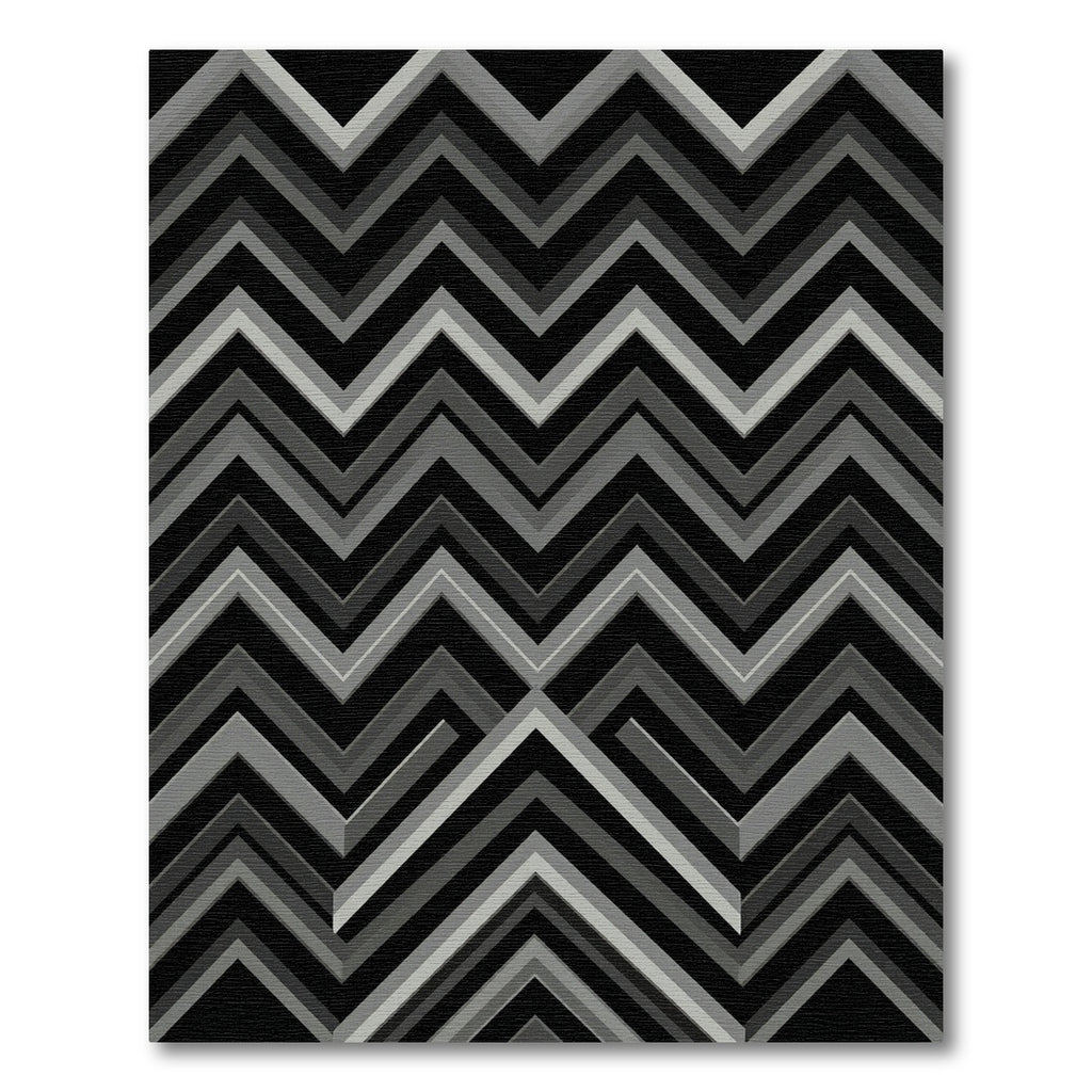 Monochromatic Geometric Zigzag Chevron Rug