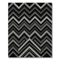 Monochromatic Geometric Zigzag Chevron Rug