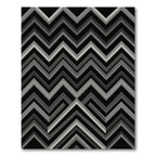Monochromatic Geometric Zigzag Chevron Rug